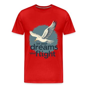 Laissez vos rêves prendre leur envol Oiseau mouette - T-shirt bio Premium Homme - rouge - Devant - Damien (186cm)