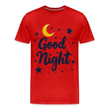 Bonne nuit rêveur look douillet - T-shirt bio Premium Homme - rouge - Devant - Damien (186cm)