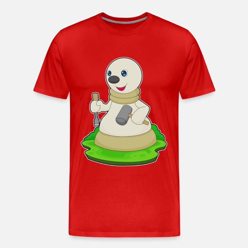 Pièce d’échecs pion échecs - T-shirt bio Premium Homme - rouge