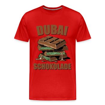 Dubai Chocolate - Men's Premium Organic T-Shirt - red - Front - Damien (186cm)