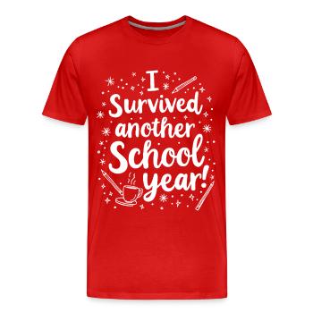 I Survived Another School Year – Lehrer Schüler - Männer Premium Bio T-Shirt - Rot - Vorne - Damien (186cm)