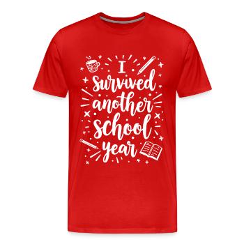 I Survived Another School Year – Lehrer Schüler - Männer Premium Bio T-Shirt - Rot - Vorne - Damien (186cm)