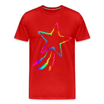 Étoile filante - T-shirt bio Premium Homme - rouge - Devant - Damien (186cm)