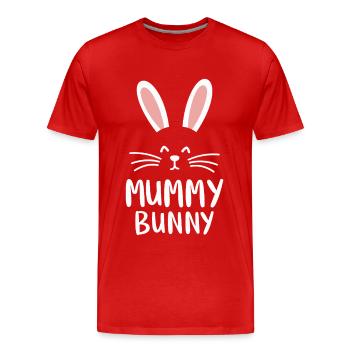 Mummy Bunny Osterdesign für Hasenfans - Männer Premium Bio T-Shirt - Rot - Vorne - Damien (186cm)