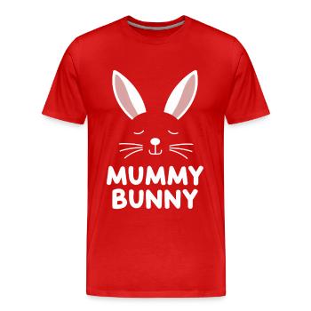Mummy Bunny Osterdesign für Hasenfans - Männer Premium Bio T-Shirt - Rot - Vorne - Damien (186cm)