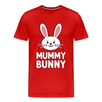 Mummy Bunny Osterdesign für Hasenfans - Männer Premium Bio T-Shirt - Rot - Vorne - Damien (186cm)