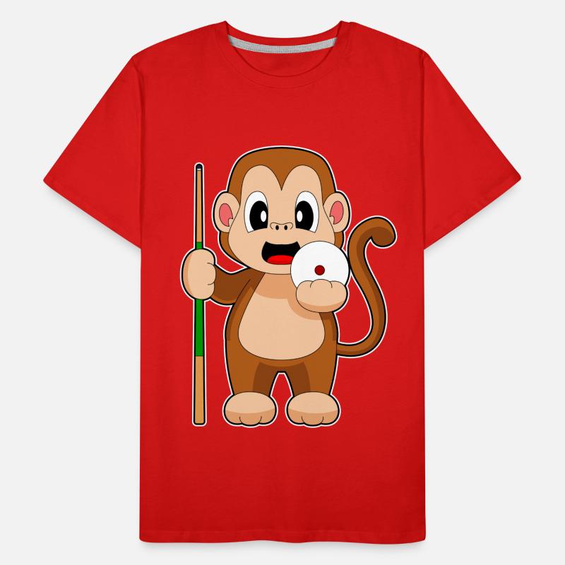 Affe Billiard Queue Männer Premium Bio T-Shirt