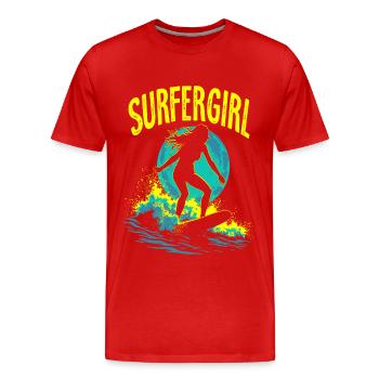 Surfeur Fille Surfeur Surf Surf Surfeur - T-shirt bio Premium Homme - rouge - Devant - Damien (186cm)