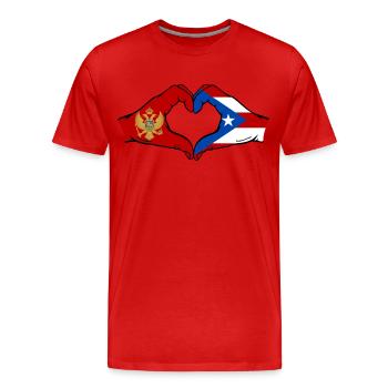 Montenegro Costa Rica Flagge Hände Herzform - Männer Premium Bio T-Shirt - Rot - Vorne - Damien (186cm)