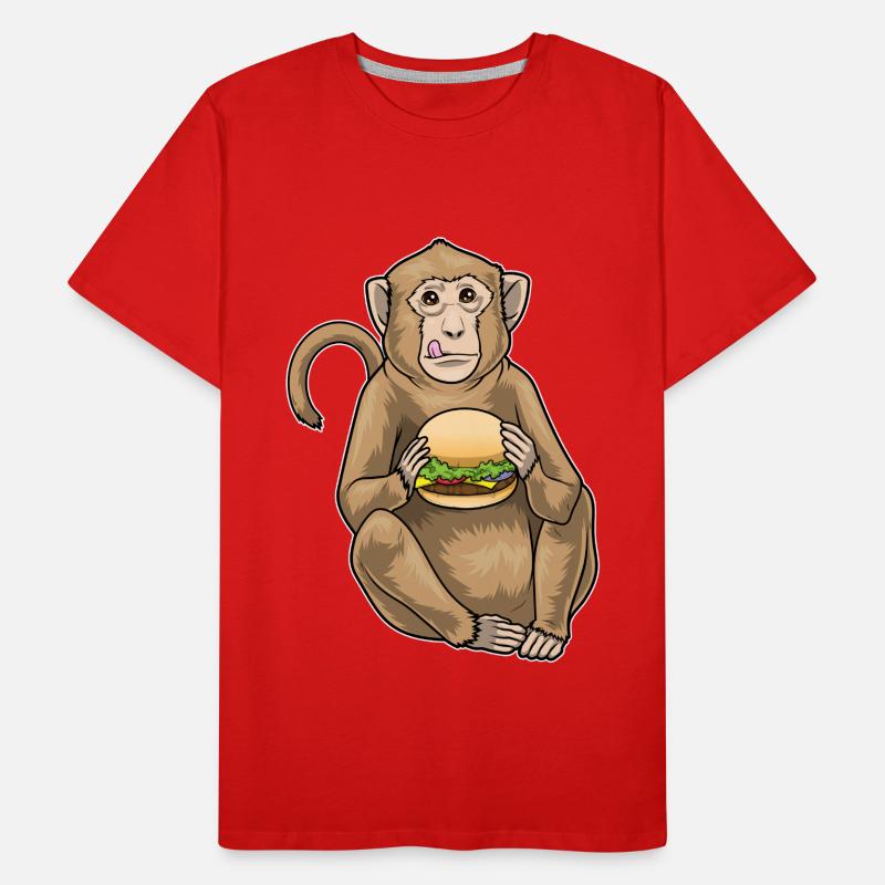 Monkey Cheeseburger Men's Premium Organic T-Shirt
