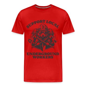 Support Local Underground Workers Lustiges Mole - Männer Premium Bio T-Shirt - Rot - Vorne - Damien (186cm)