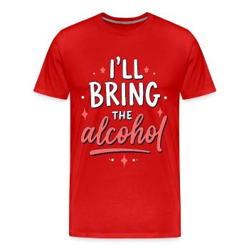 I'll Bring the Alcohol Party Spruch Zitat - Männer Premium Bio T-Shirt - Rot - Vorne - Damien (186cm)