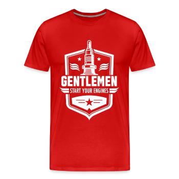Messieurs, démarrez vos moteurs Sport automobile - T-shirt bio Premium Homme - rouge - Devant - Damien (186cm)