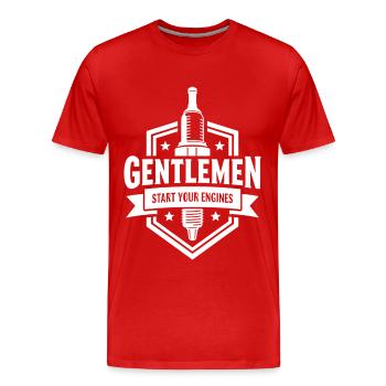 Messieurs, démarrez vos moteurs Sport automobile - T-shirt bio Premium Homme - rouge - Devant - Damien (186cm)