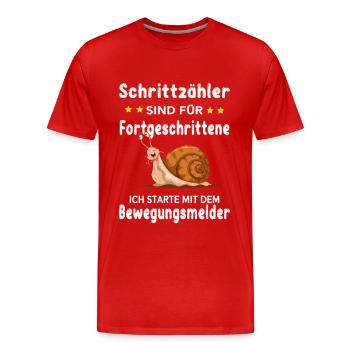 Les podomètres sont destinés aux utilisateurs avancés - T-shirt bio Premium Homme - rouge - Devant - Damien (186cm)
