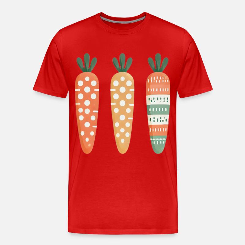 Cute Carrot Pattern Easter Joy - Men's Premium Organic T-Shirt - red