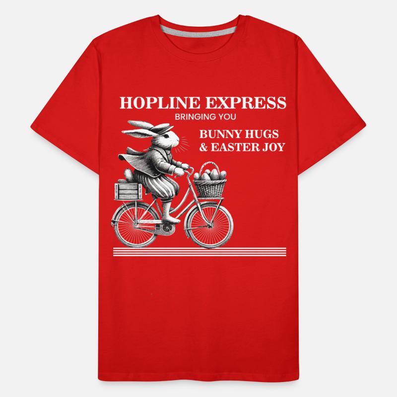Easter Retro Bunny Bicycle Joy Bunny Hugs Men's Premium Organic T-Shirt