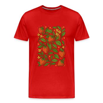Strawberry Love Summer - Men's Premium Organic T-Shirt - red - Front - Damien (186cm)