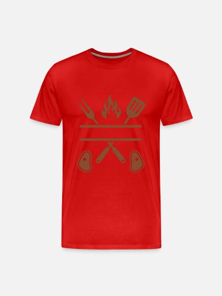 Barbecuing is a man's thing - Men's Premium Organic T-Shirt - red