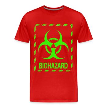 Biohazard Grunge Zombies Apokalypse Horror - Männer Premium Bio T-Shirt - Rot - Vorne - Damien (186cm)
