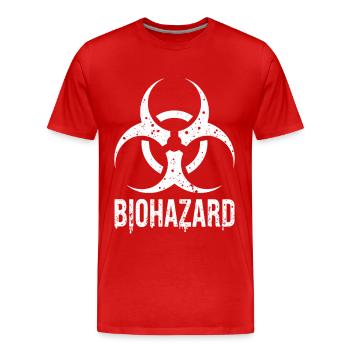 Biohazard Grunge Zombies Apokalypse Horror - Männer Premium Bio T-Shirt - Rot - Vorne - Damien (186cm)
