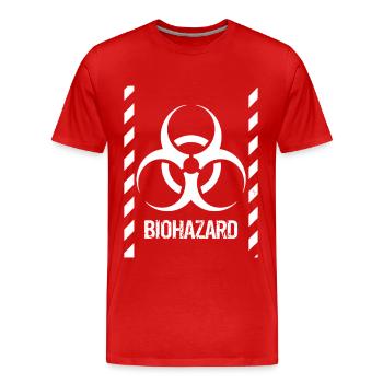 Biohazard Grunge Zombies Apocalypse Horror - Men's Premium Organic T-Shirt - red - Front - Damien (186cm)