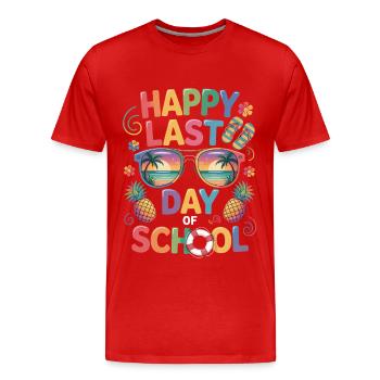 Letzter Schultag Sommerferien Spruch - Männer Premium Bio T-Shirt - Rot - Vorne - Damien (186cm)