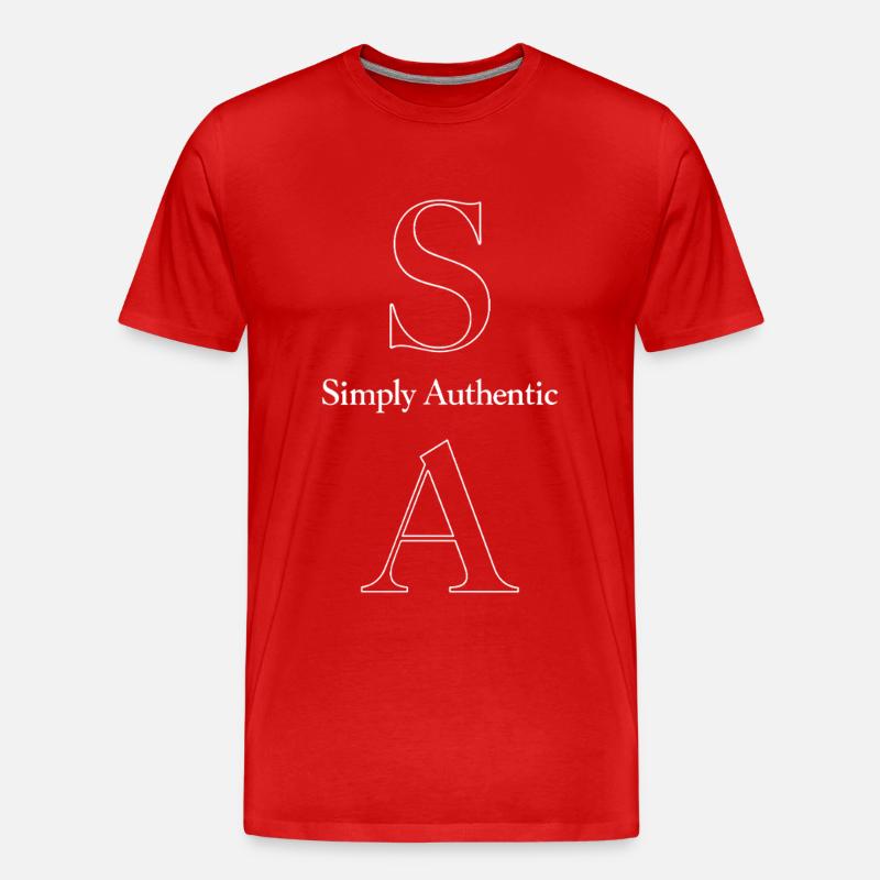 Simply Authentic Statement Spruch - Männer Premium Bio T-Shirt - Rot