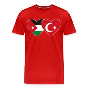 Jordan Turkey Flag Heart - Men's Premium Organic T-Shirt - red - Front - Damien (186cm)