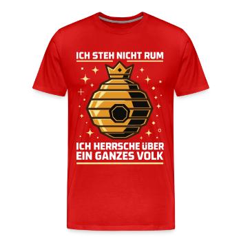 Bienen Imker Ich Herrsche Über das Volk - Männer Premium Bio T-Shirt - Rot - Vorne - Damien (186cm)