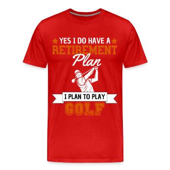 Rentenplan Golf spielen Golf Ruhestand - Männer Premium Bio T-Shirt - Rot - Vorne - Damien (186cm)