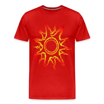 Sun, sunshine, sunbeams - Men's Premium Organic T-Shirt - red - Front - Damien (186cm)