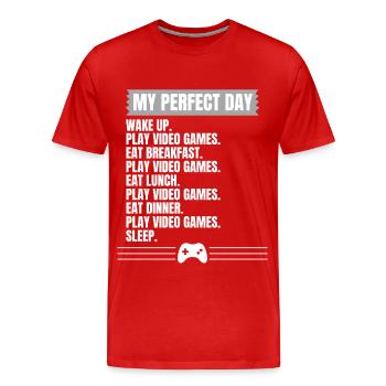 Gaming design for gamer fans - Men's Premium Organic T-Shirt - red - Front - Damien (186cm)