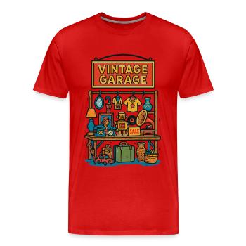 Antiquités Vintage Garage Design - T-shirt bio Premium Homme - rouge - Devant - Damien (186cm)