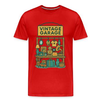 Antiquités Vintage Garage Antiquités - T-shirt bio Premium Homme - rouge - Devant - Damien (186cm)