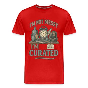 Collectionneur d’antiquités Messy Curated - T-shirt bio Premium Homme - rouge - Devant - Damien (186cm)