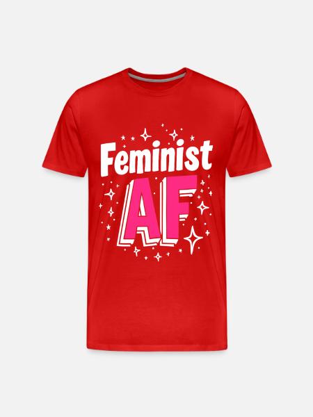 Féministe AF Déclaration Dicton - T-shirt bio Premium Homme - rouge