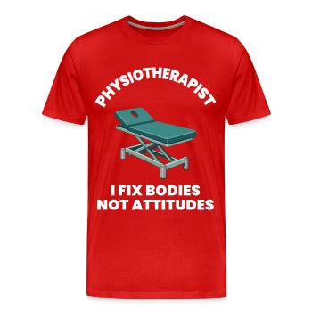 Physiotherapist I Fix Bodies Physical - Men's Premium Organic T-Shirt - red - Front - Damien (186cm)