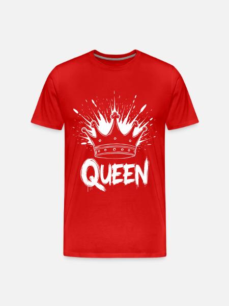 Queen Krone Splash - Männer Premium Bio T-Shirt - Rot
