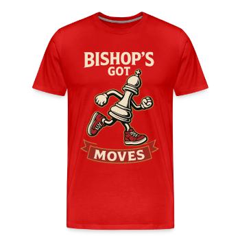 Bishop Got Moves Chess Player Board Game - Men's Premium Organic T-Shirt - red - Front - Damien (186cm)