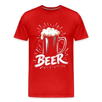 Chope à bière - T-shirt bio Premium Homme - rouge - Devant - Damien (186cm)