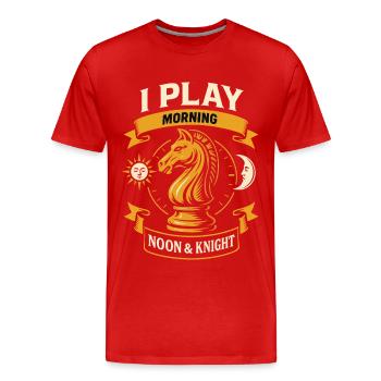 Schachspieler Ich Spiele Morgens Und Mittags - Männer Premium Bio T-Shirt - Rot - Vorne - Damien (186cm)