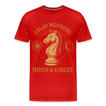 Je joue le matin à midi - T-shirt bio Premium Homme - rouge - Devant - Damien (186cm)