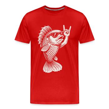 Metal Musik Goldfish Rock Musik Funny Fish Rock - Männer Premium Bio T-Shirt - Rot - Vorne - Damien (186cm)