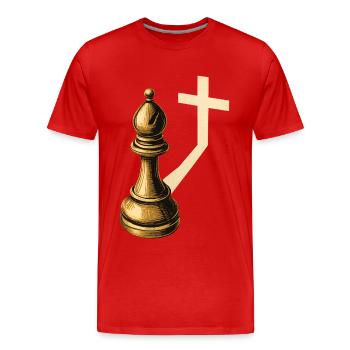 Chess Players Chess Pieces Bishops Shadows - Men's Premium Organic T-Shirt - red - Front - Damien (186cm)