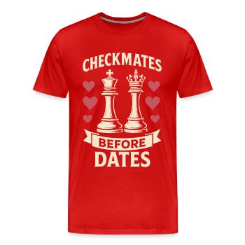 Joueur d’échecs échec et mat avant les dates - T-shirt bio Premium Homme - rouge - Devant - Damien (186cm)