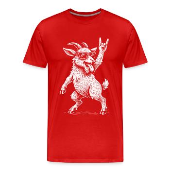 Métal Musique Pygmée Chèvre Rock Musique Heavy Metal - T-shirt bio Premium Homme - rouge - Devant - Damien (186cm)