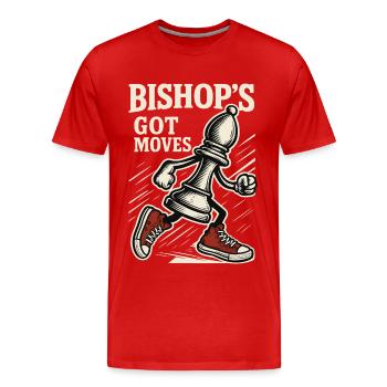 Bishop's Got Moves Chess Player Board Game - Men's Premium Organic T-Shirt - red - Front - Damien (186cm)