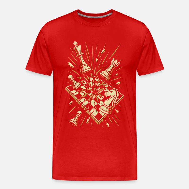 Chess Explosion Masterpiece - Men's Premium Organic T-Shirt - red