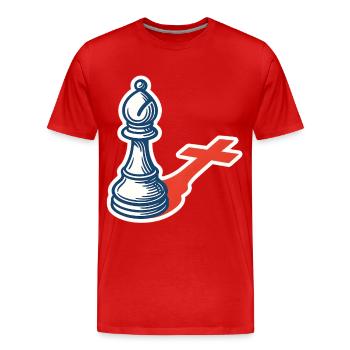 joueur d’échecs drôle évêque ombre design - T-shirt bio Premium Homme - rouge - Devant - Damien (186cm)
